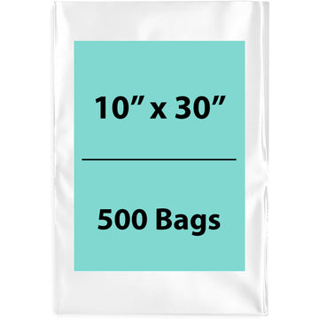 Clear Poly Bags 2 Mil Size: 10 inch (width) X 30 inch (Height) Pack of 500 Bags